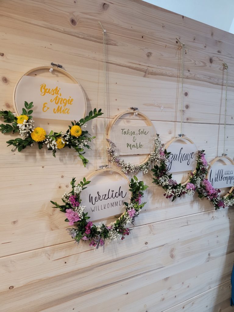 Lettering Workshop Blumenkranz mit Lettering in Iphofen Einblick